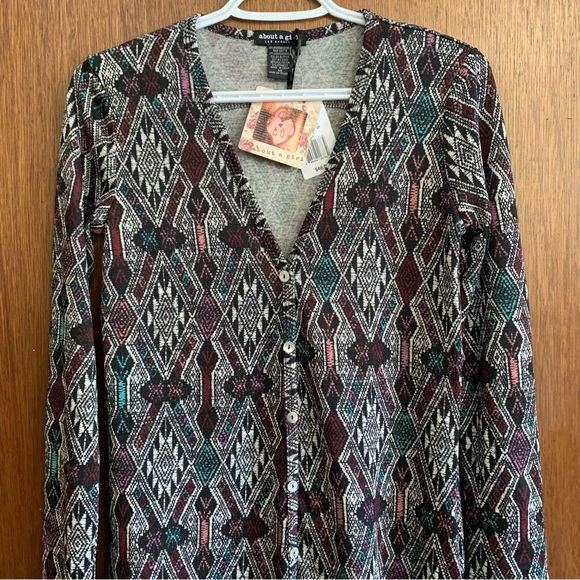 NWT Printed Button-up Sleeved Cardigan Dress - Picture 9 of 13